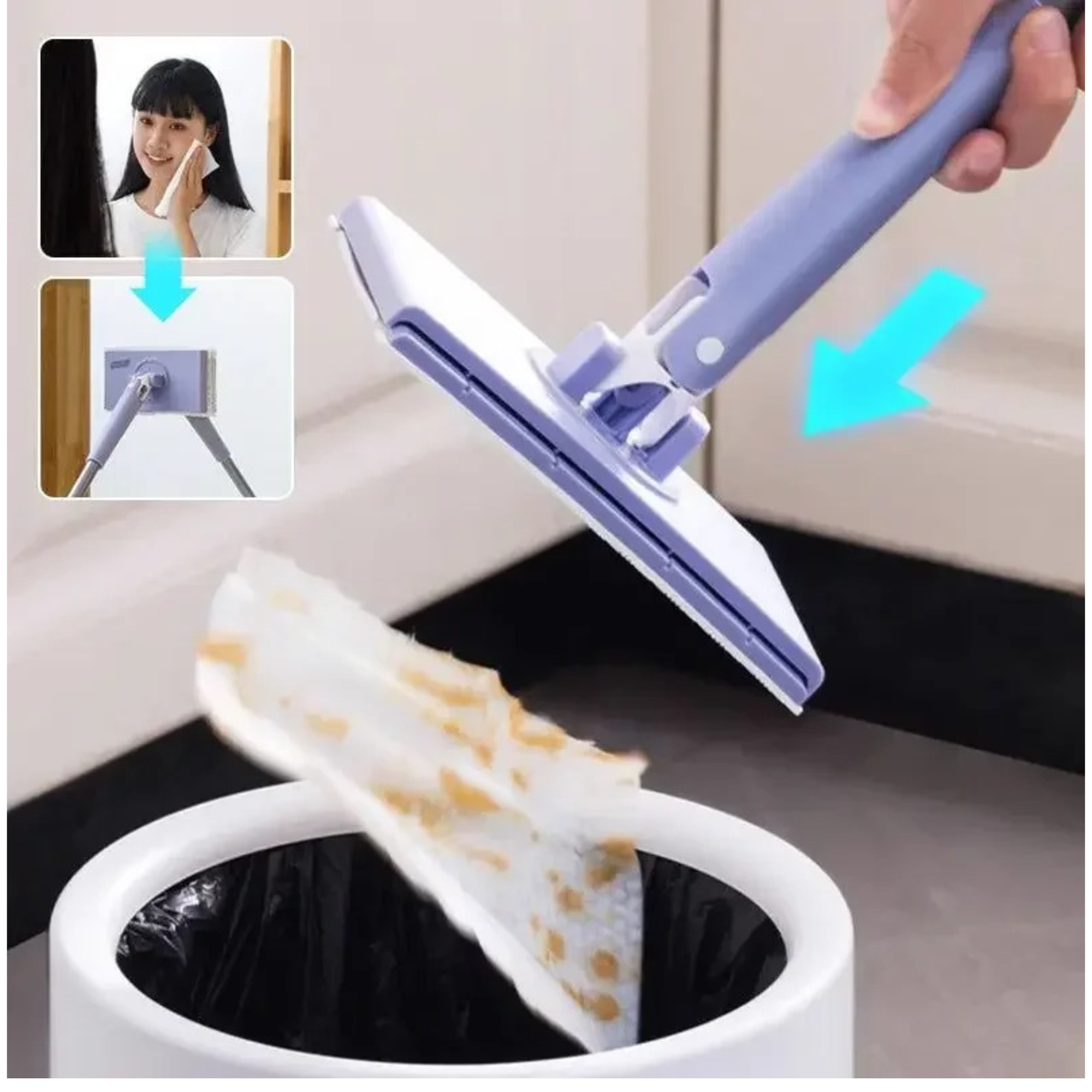 Hands-Free Self-Cleaning Flat Mop – No Touch, No Mess Floor Cleaner