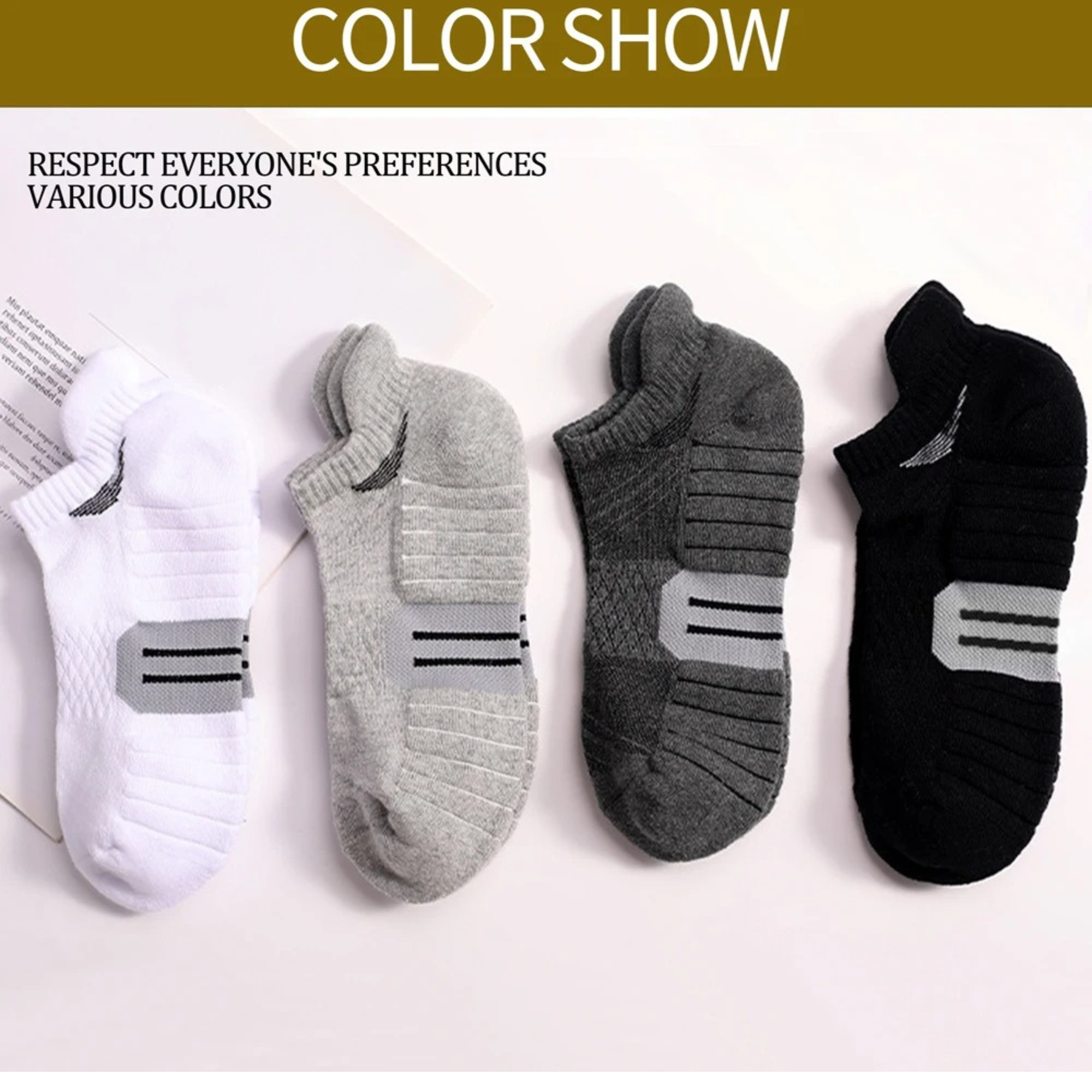 Men’s Low-Cut Athletic Socks – 6 Pairs