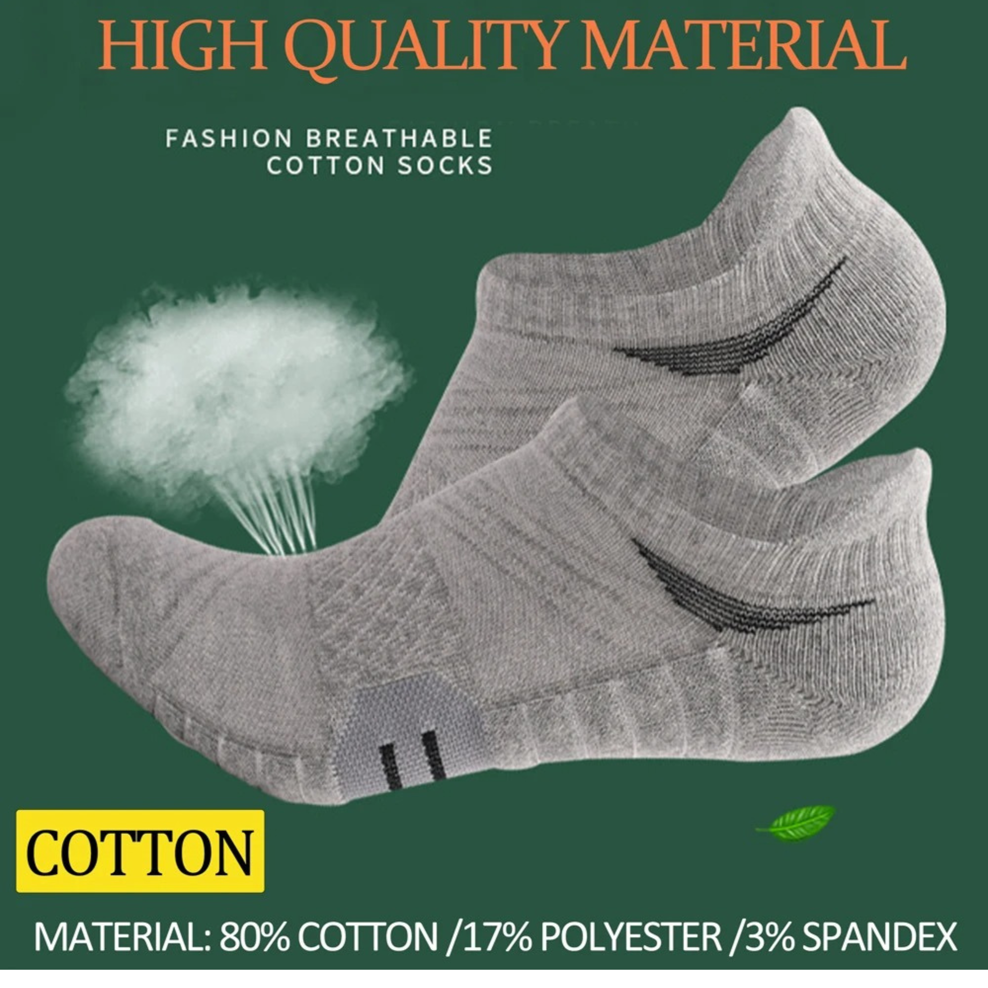 Men’s Low-Cut Athletic Socks – 6 Pairs